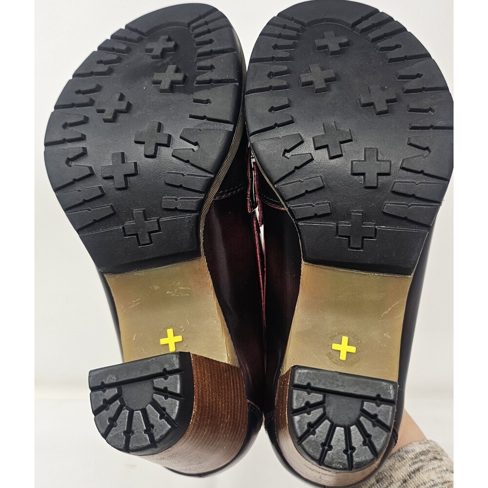 Rare Dr. Martens Romy Tassel Loafer Platform Heels Oxblood Rub Off Leather Sz 7 - Picture 8 of 11